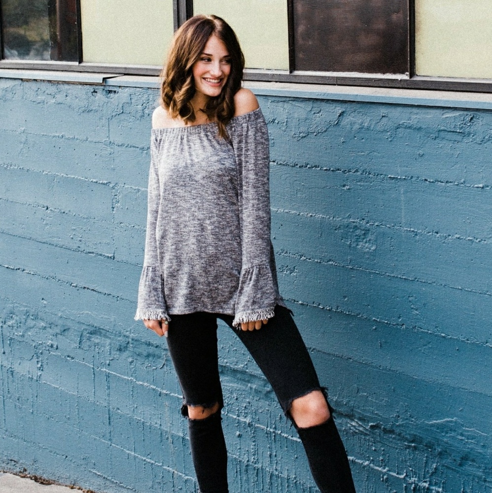 THML off the shoulder sweater